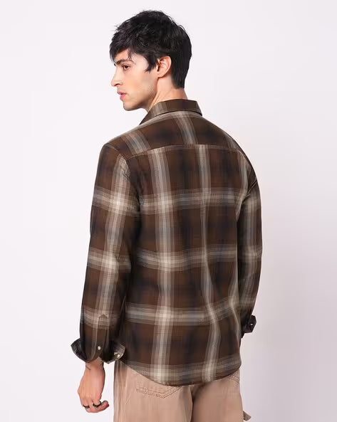 Men Brown Oversized Fit Shirt