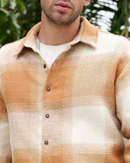 Men Oversized Checked Casual Shirt