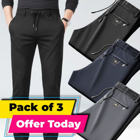 Pack of 3 Offer 😍 Premium-Quality Lycra Pants For Mens | Black, Dark-Blue And Grey Colors
